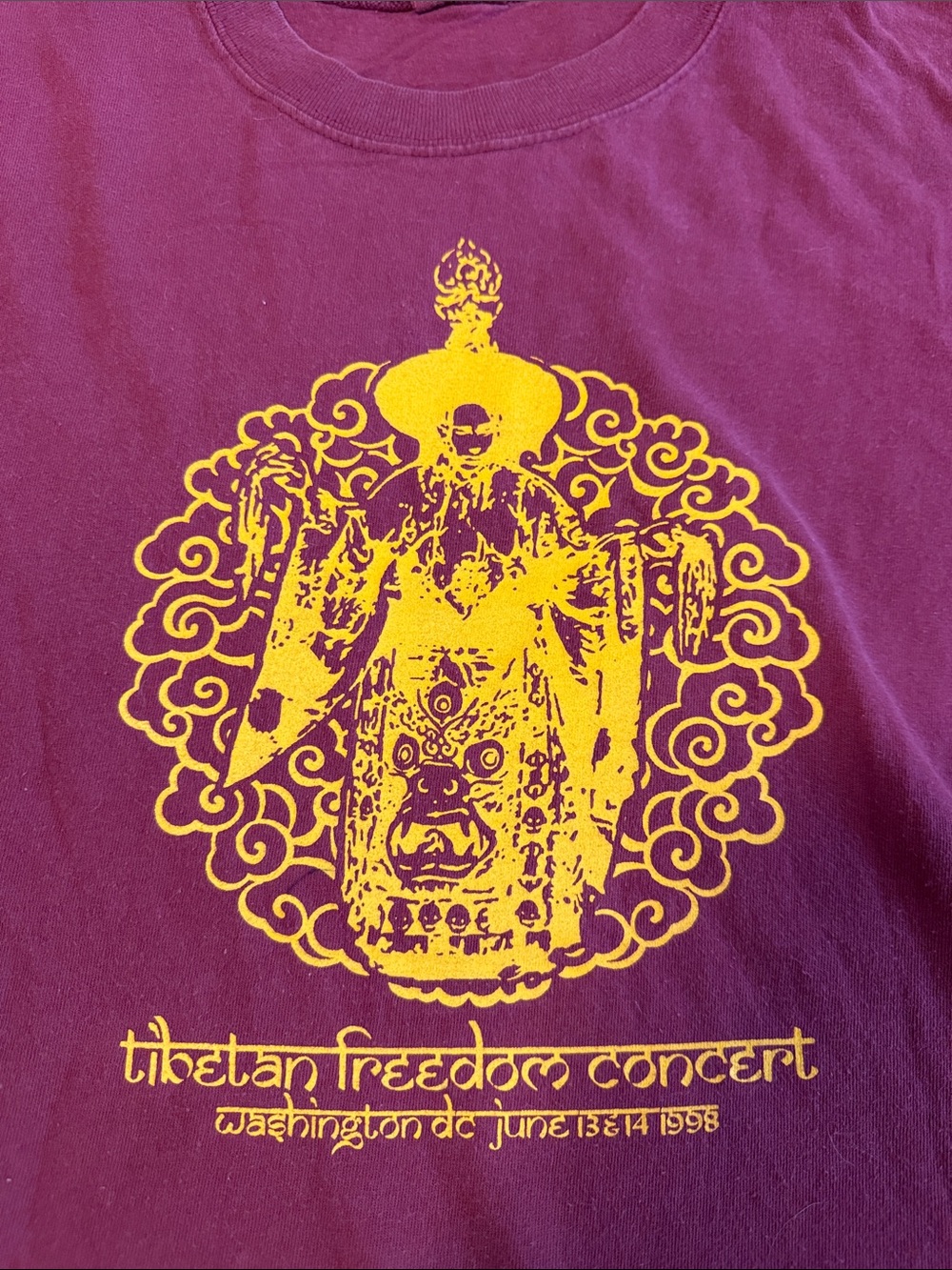 ULTRA RARE - 1998 Vintage Tibetan Freedom Concert Graphic Tee - Washington, DC